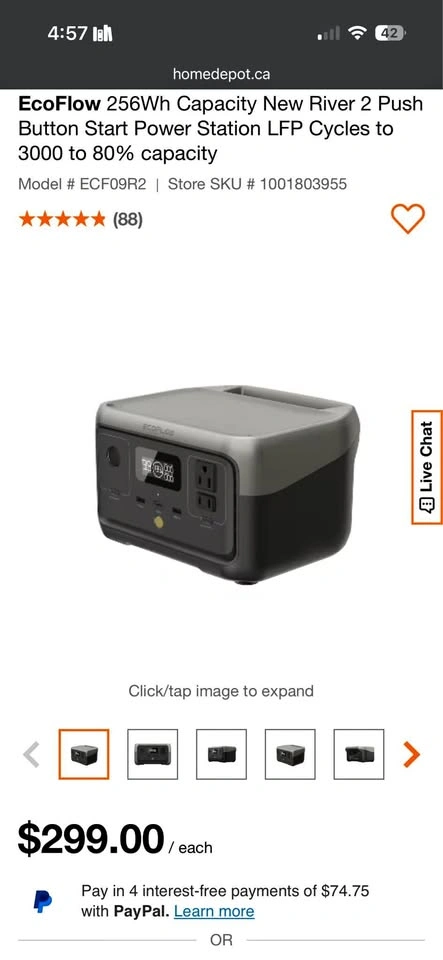 2025 Ecoflow River 2 Battery Generator 600w