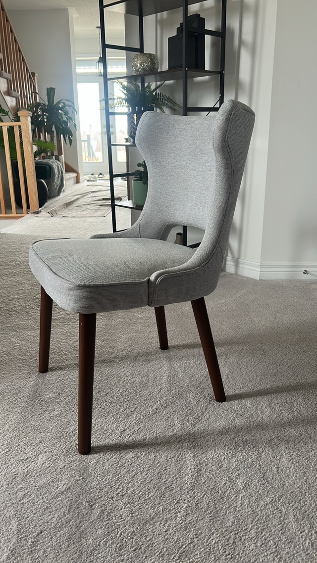 New Chairs - Light Grey Fabric & Solid Wood Legs - photo 2