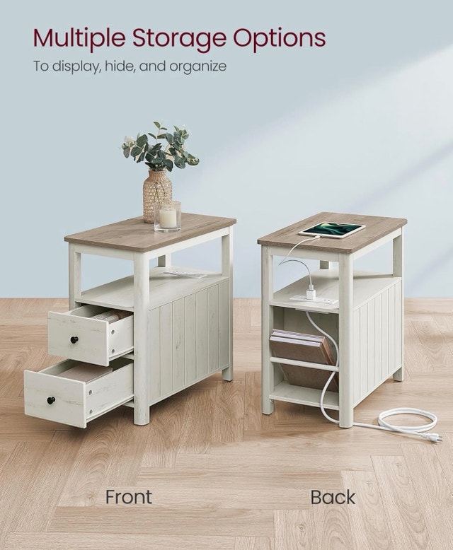 VASAGLE Side End Table with Charging Station Nightstand - photo 4