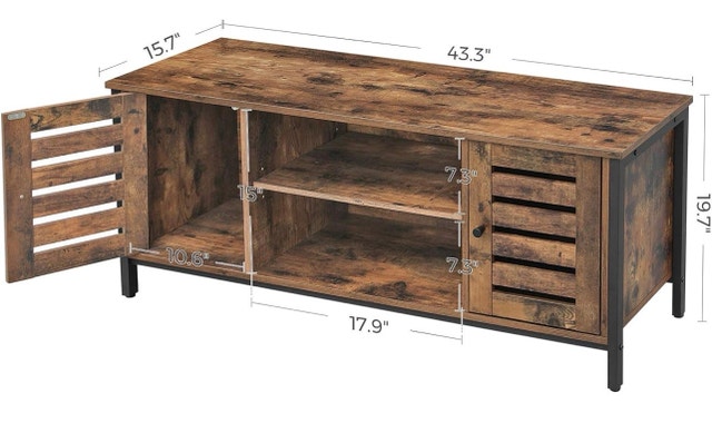 TV Stand/Bench for 50", Rustic Brown ULTV43BX4 - photo 5