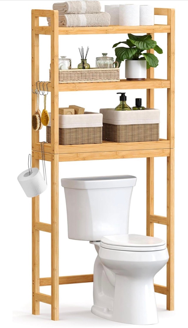 New Over The Toilet 3-Tier Storage Organizer