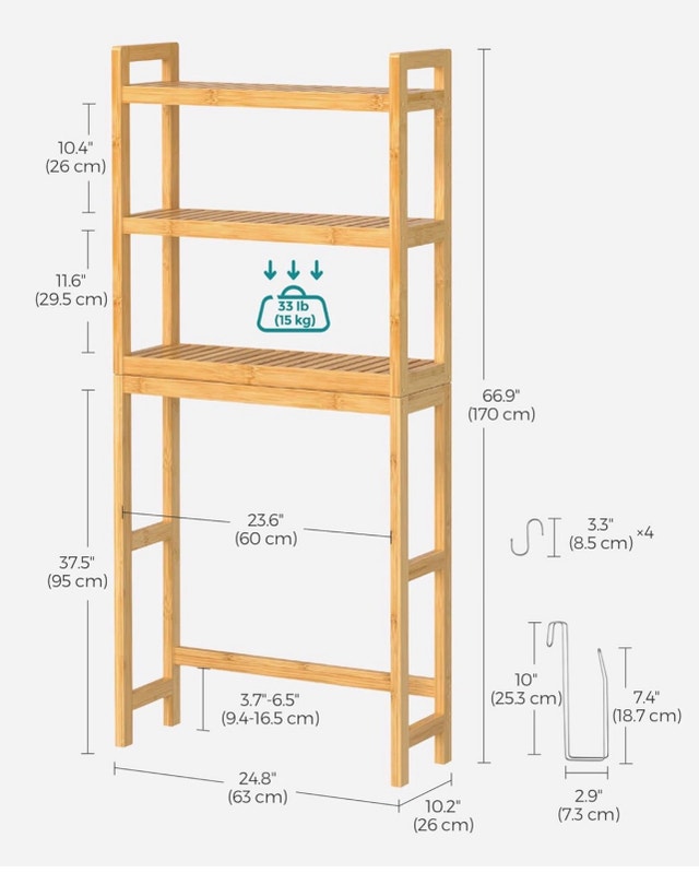 New Over The Toilet 3-Tier Storage Organizer - photo 3