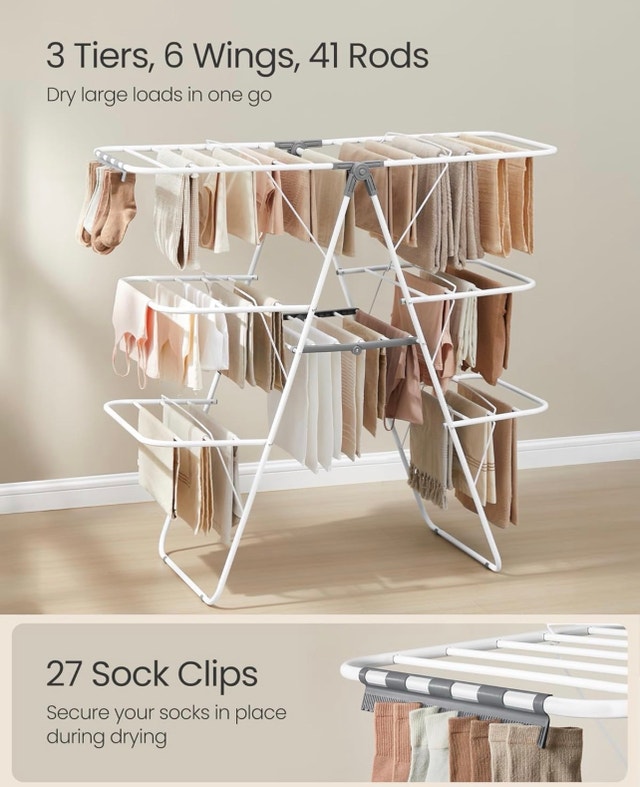 New Clothes Drying Rack, Foldable 3-Level - photo 2