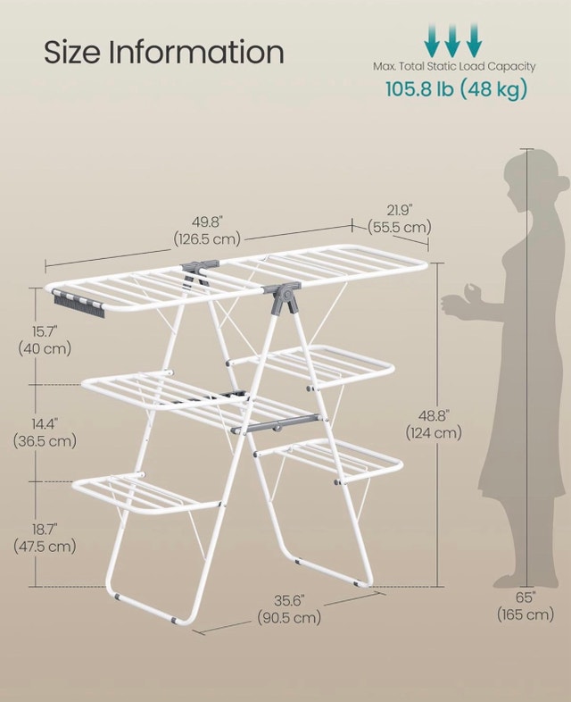 New Clothes Drying Rack, Foldable 3-Level - photo 3
