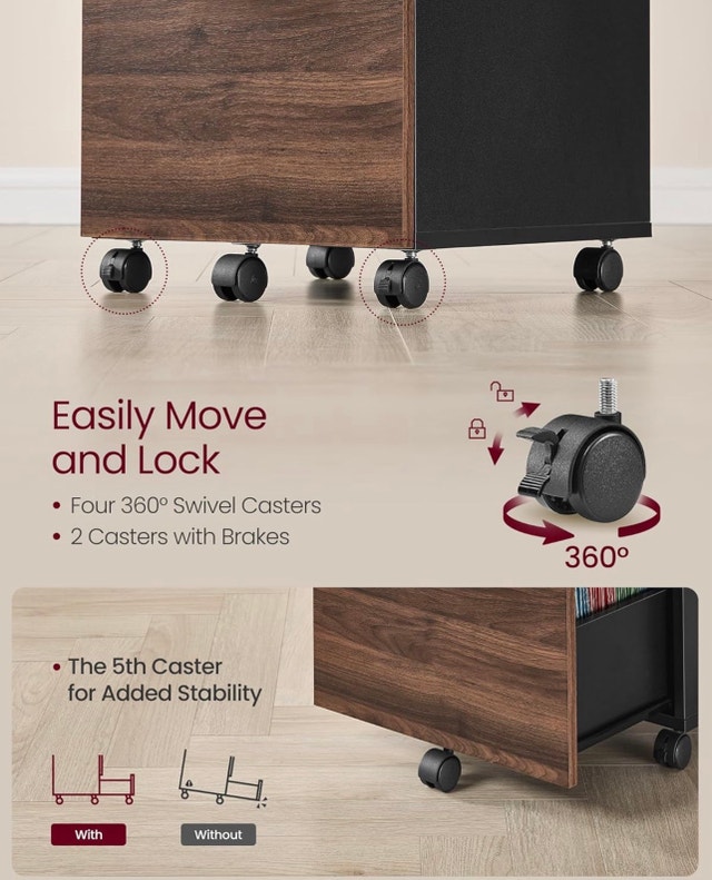New 2-Drawer Cabinet, Natural Walnut & Ink Black - photo 2