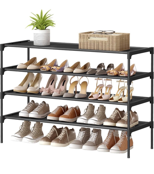 New 4-Tier Shoe Rack / Storage Organizer - Ink Black