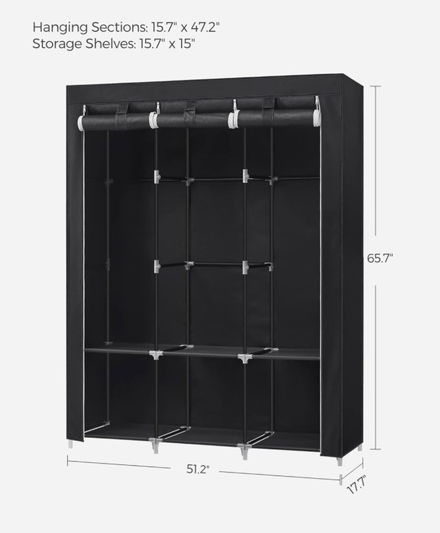 New Portable Wardrobe Closet Organizer with Cover - photo 2