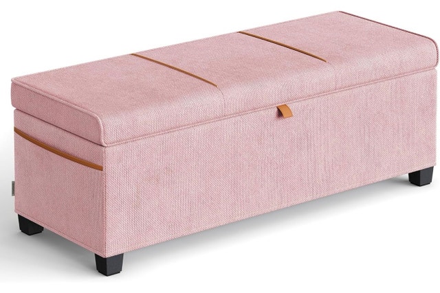 New Storage Ottoman Bench - Jelly Pink