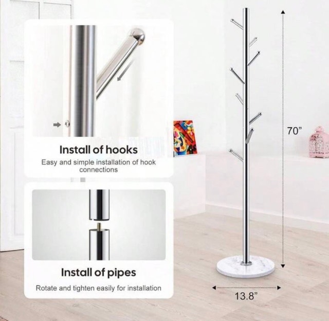 New-Clothes Tree/ Coat Rack Stand With Base, URCR023K01 - photo 4