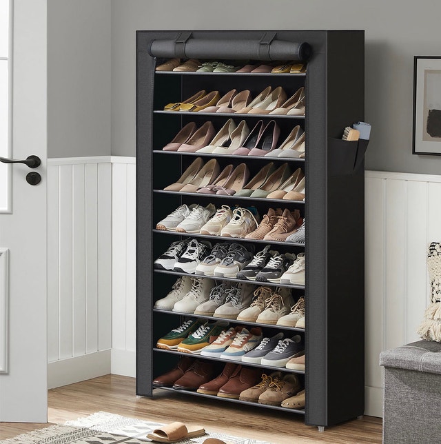 New Fabric Shoe Organizer - Black 88x28x160cm