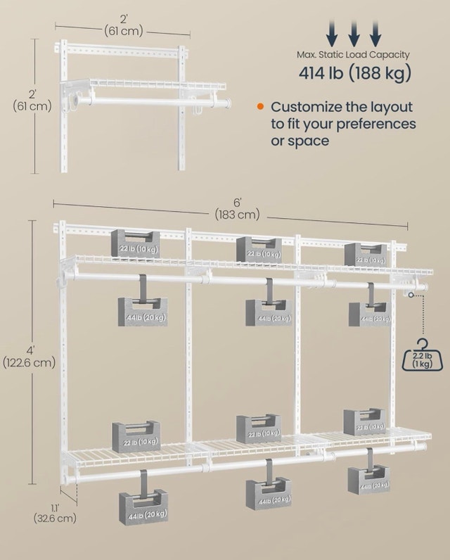 SONGMICS Closet Insert Organizer URGR032W01 - photo 3