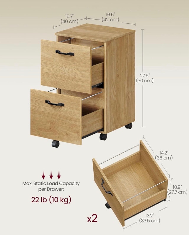 New VASAGLE File Cabinet / Nightstand - Straw Yellow (UOFC040Y70 - photo 3