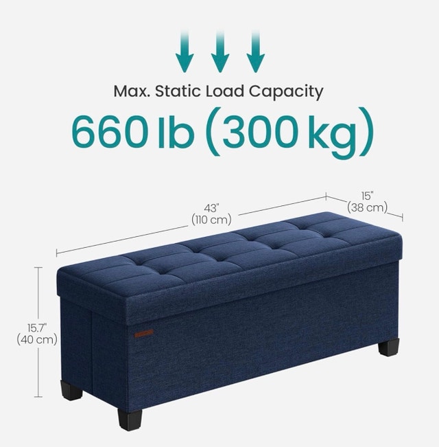 New Ottoman Bench with Legs - End of Bed Bench - photo 2