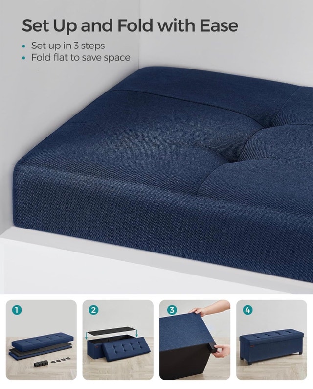 New Ottoman Bench with Legs - End of Bed Bench - photo 3