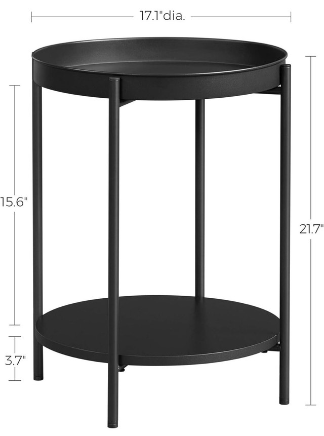 New 2-Tier End/Side/Coffee Table - Steel Frame - photo 3
