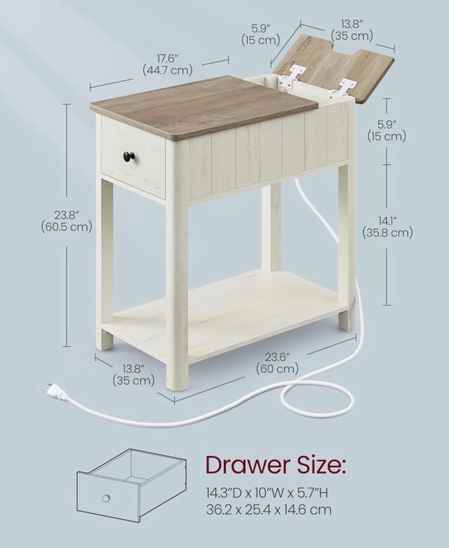 Nightstand with Charging Station ULET318W73 - photo 2