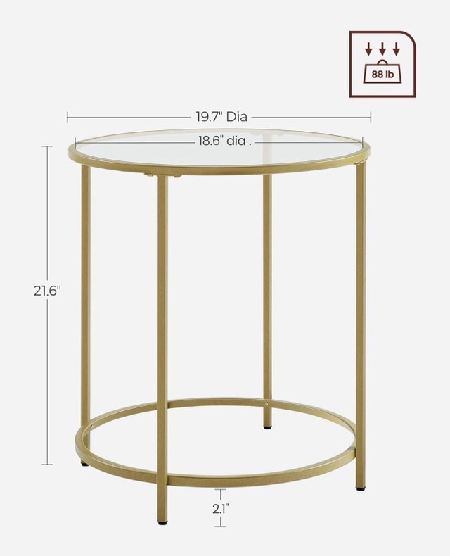 New-Round Glass Side Table, Ulgt20g - photo 2