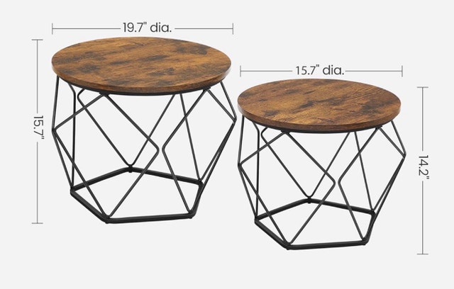 New Round Coffee Table Set with Steel Frame - photo 2