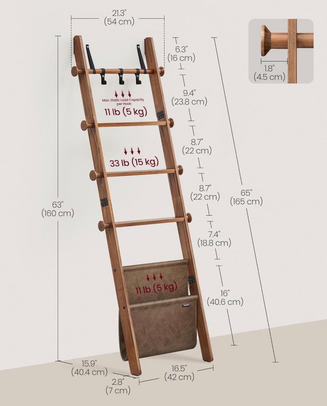 New 5-Tier Wooden Blanket Ladder Shelf - photo 3