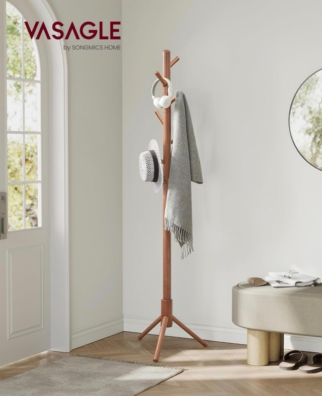 New Tree-Shaped Solid Wood Coat Rack - 8 Hooks - photo 2