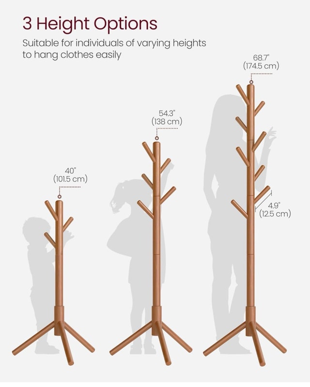 New Tree-Shaped Solid Wood Coat Rack - 8 Hooks - photo 4