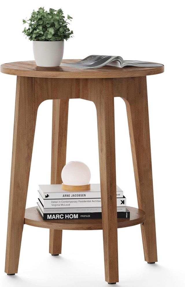 2-Tier Small Round End Table / Nightstand