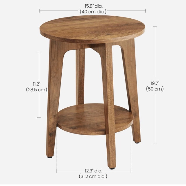 2-Tier Small Round End Table / Nightstand - photo 2