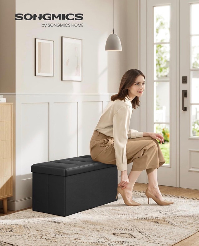 New Folding Storage Ottoman Bench - photo 3