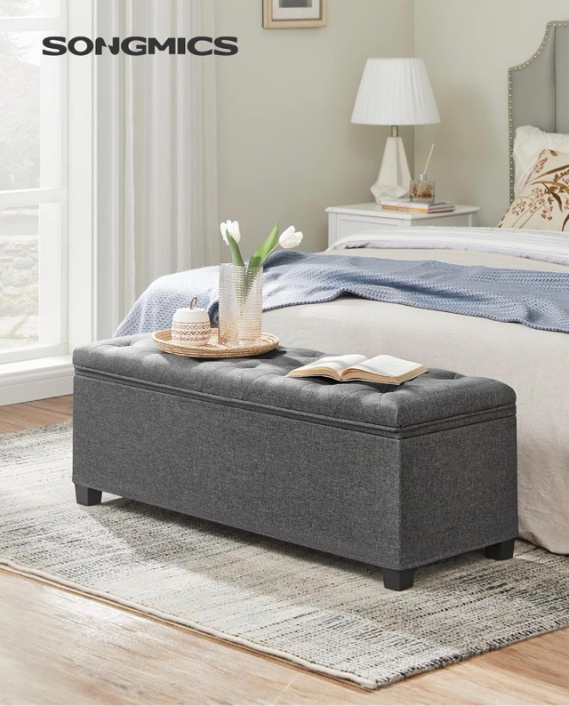 New Foldable Storage Ottoman Bench with Legs - photo 2