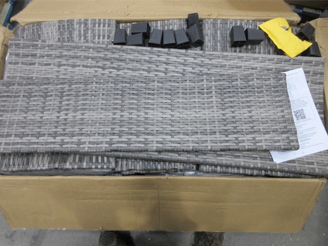 WINSTON PORTER Patio Love Seat & 2 Chairs - Grey Cushions - photo 3