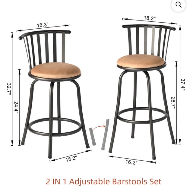 New Adjustable Height Swivel Barstool for Kitchen Island - photo 4