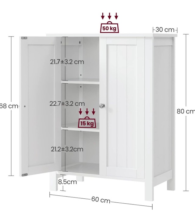 New Bathroom Floor Storage Cabinet, UBCB60W - photo 2