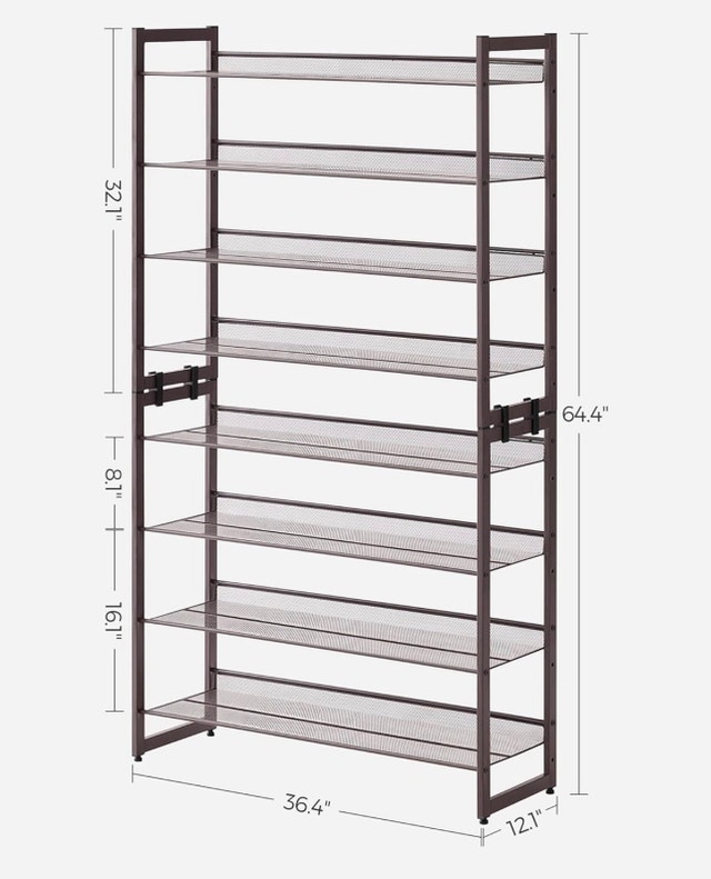New 8-Tier Shoe Rack Organizer, Adjustable Shelves - photo 2