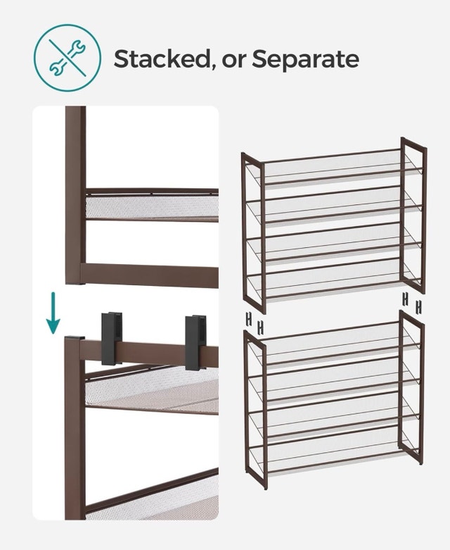 New 8-Tier Shoe Rack Organizer, Adjustable Shelves - photo 4