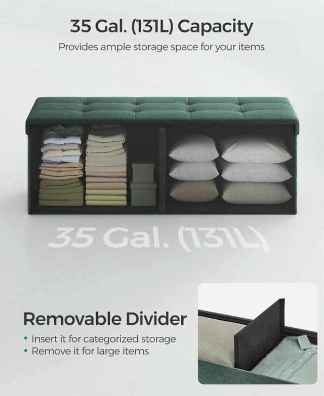 New 43" Folding Storage Ottoman Bench (ULSF077C01) - photo 4
