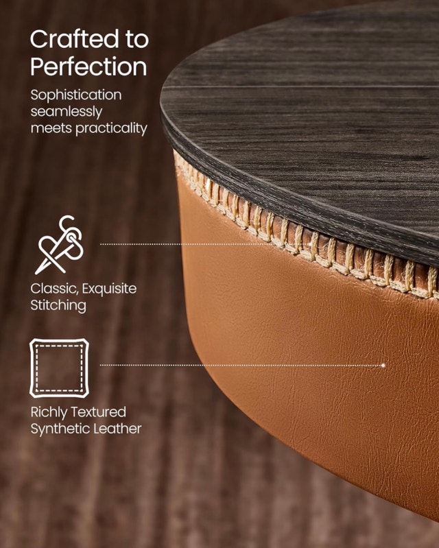 Adjustable Round Bar Table with Synthetic Leather - photo 5
