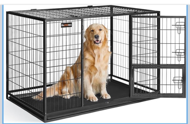 Heavy-Duty Metal Dog Crate with Removable Tray