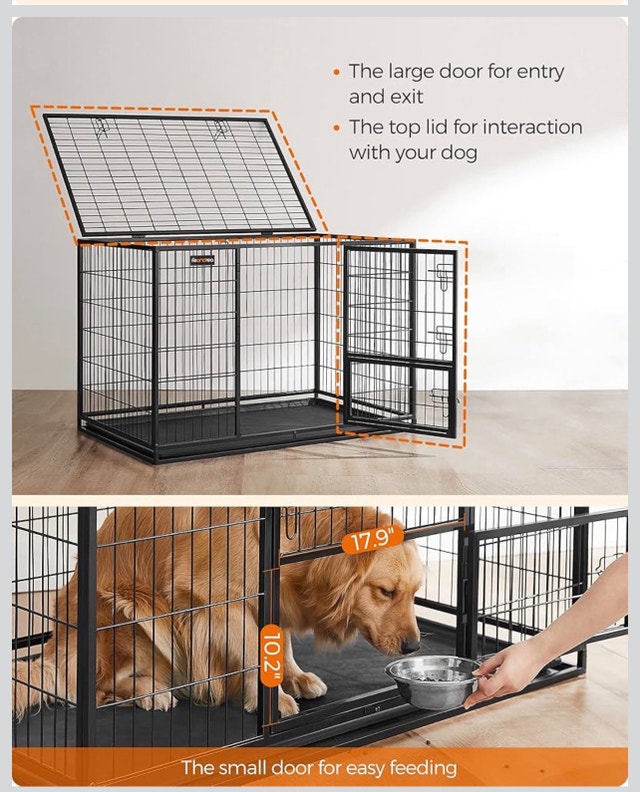 Heavy-Duty Metal Dog Crate with Removable Tray - photo 4