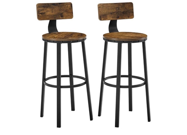 New Tall Bar Chairs with Backrest, Set of 2