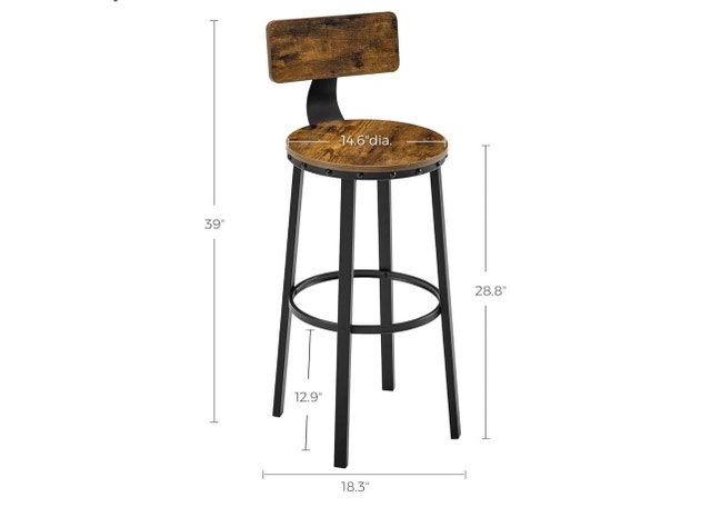 New Tall Bar Chairs with Backrest, Set of 2 - photo 2