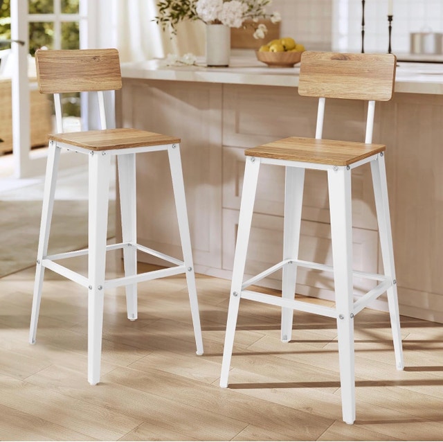 New Tall Bar Stools/Chairs with Back (2 Available)