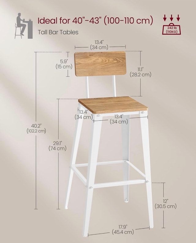 New Tall Bar Stools/Chairs with Back (2 Available) - photo 2