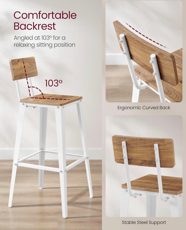 New Tall Bar Stools/Chairs with Back (2 Available) - photo 3