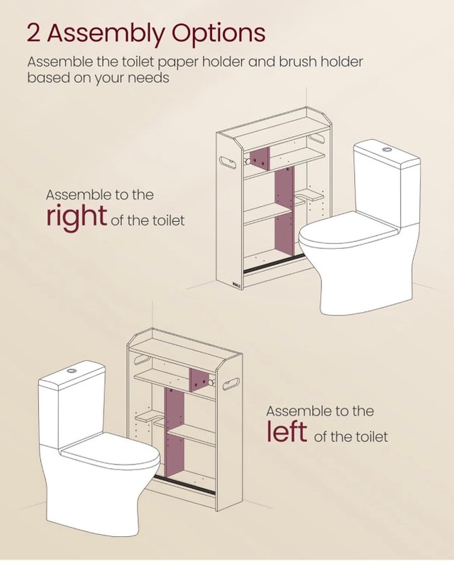 Slim Floor Storage Cabinet with Toilet Paper Holder - photo 5