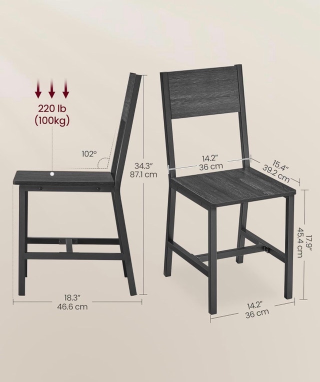 Rustic Wood Dining Chair with Metal Frame (2 Available) - photo 2