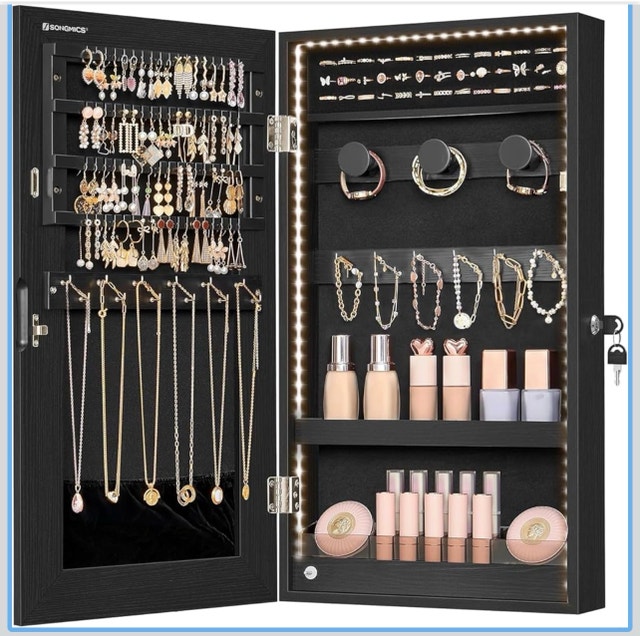 SONGMICS Mirror Jewelry Cabinet, UJJC050B01