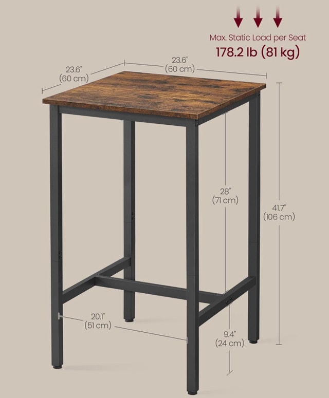 New Bar/Small Kitchen Dining Table Ulbt035k01 - photo 3