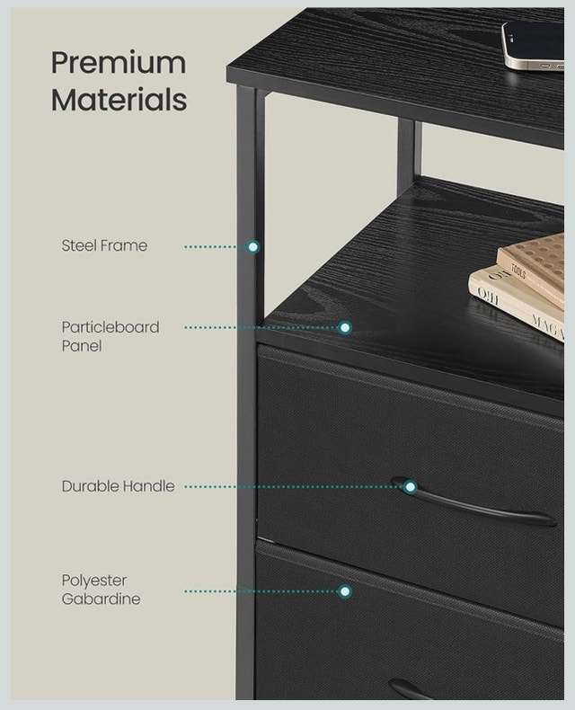 New Nightstand with Charging Station & Adjustable Lights - photo 4