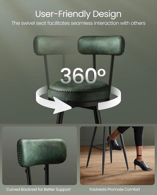 New Swivel Counter Bar Stools - Synthetic Leather - photo 4