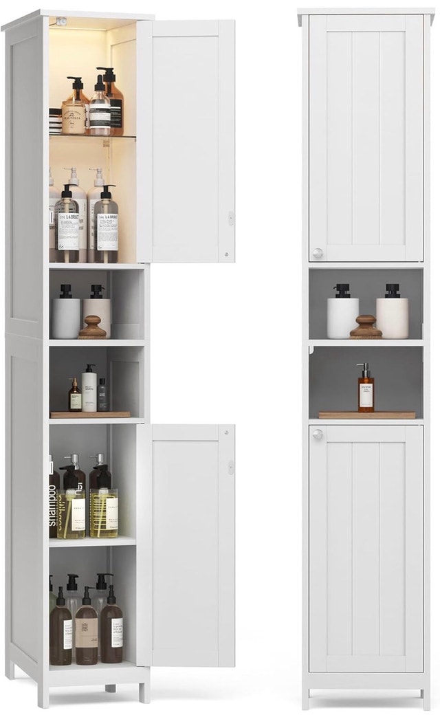 New Tall Slim Storage Cabinet with Lights - UBBC566W02